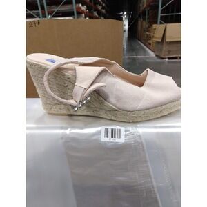 Paseart Womens suede espadrille Wedge Sandals Pink 7.5